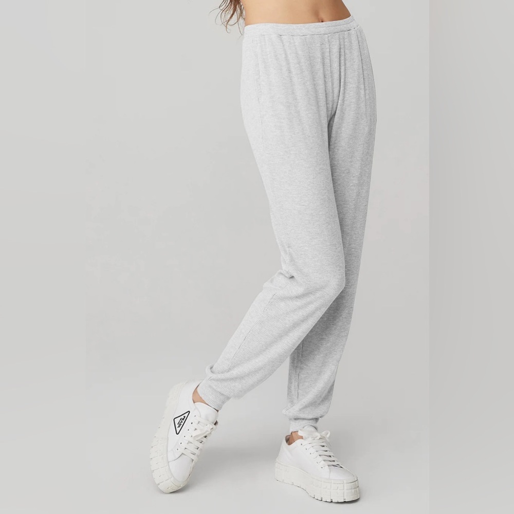 Alo heather gray Ribbed Sweats